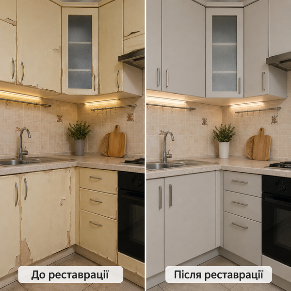 Реставрація та перефарбування кухонних фасадів (МДФ, прямі) &mdash; Матове покриття rest-005 фото
