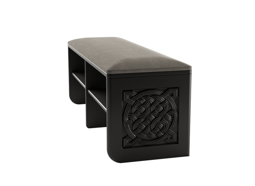 Банкетка в передпокій Roco Celtic 1180х400х470 мм, м'яка лавка (black) roco-celtic-b фото