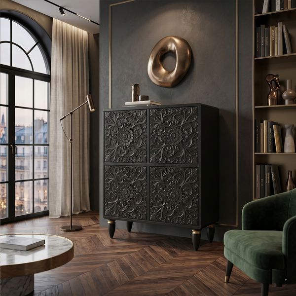 Комод у спальню Roco Flover 875х370х1027 мм, білий фарбований МДФ  roco-flover-3 фото