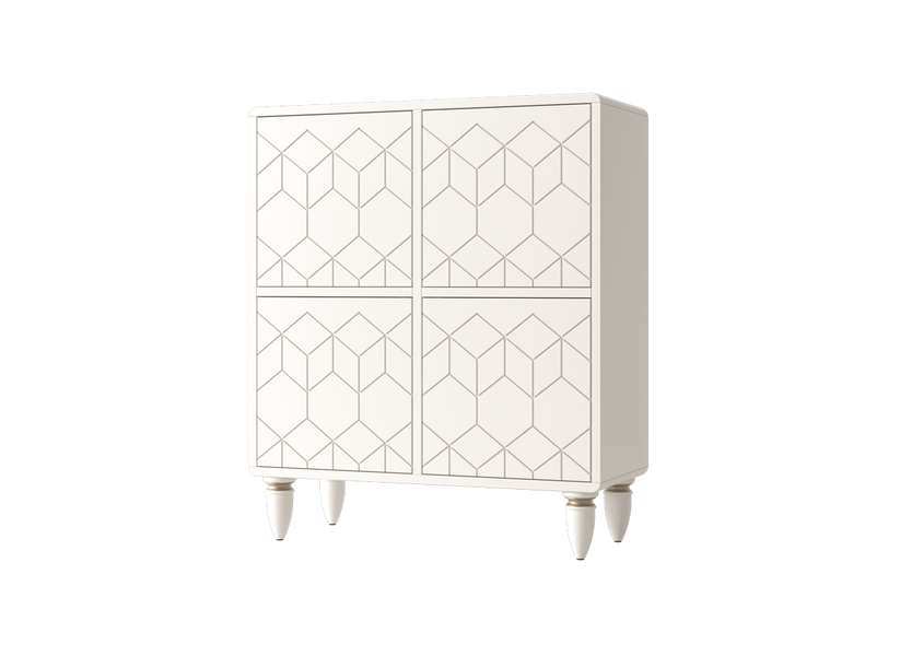 Комод у спальню Roco Romb 875х370х1085 мм, білий фарбований МДФ roco-romb-3 фото