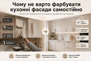 Чому не варто фарбувати кухонні фасади самостійно фото